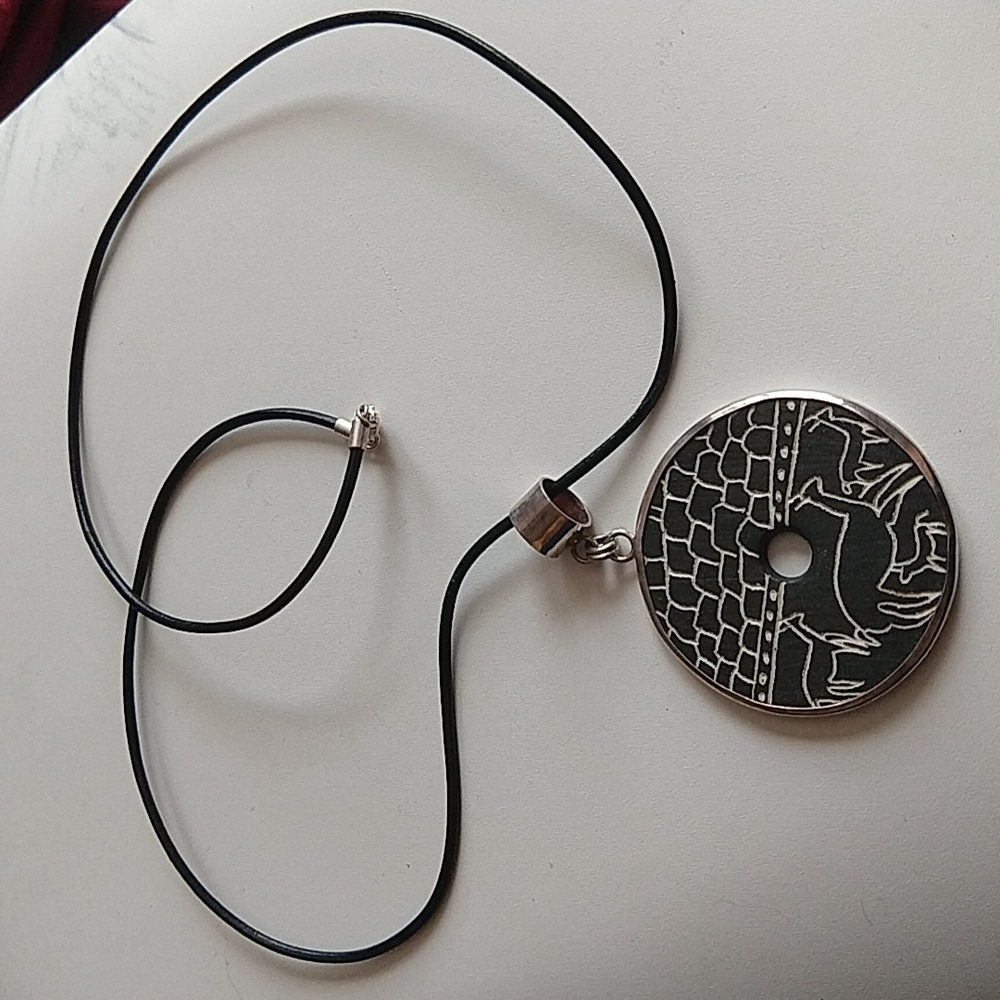 Atacama cave paintings recreated on a pendant necklace 925 sterling silver